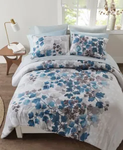 Комплект постельного белья Alexis Botanical Leaf из 9 предметов, размер Full Madison Park Essentials, синий