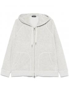 Толстовка с капюшоном TOM FORD из махровой ткани, серый