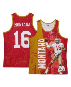 Мужская майка Joe Montana Scarlet San Francisco 49ers 1989 Player Burst Mitchell & Ness, красный