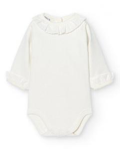 В упаковке 2 детских боди с батистовым воротником и манжетами Babidú, бежевый