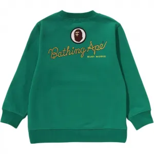 Детский свитшот Crew Neck Moderate A BATHING APE, зеленый