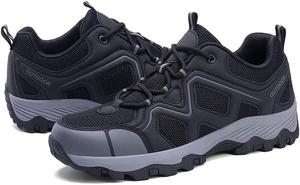 Мужские походные ботинки водонепроницаемые, нескользящие, для прогулок на природе, дышащие, легкие треккинговые кроссовки Qacksv, черный