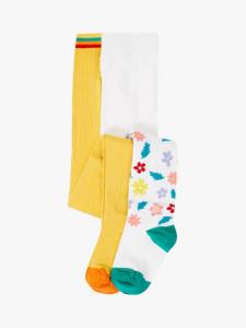 Детские колготки Norah из хлопковой смеси Frugi, Pack of 2, Bumblebee/Flowers