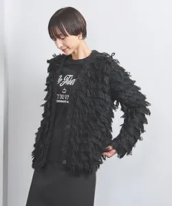 Вязаный кардиган с бахромой United Arrows, цвет Black