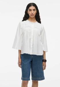 Блуза Rouge Edit MIT 3/4 ÄRMELN MANDARINKRAGEN, Cloud Dancer/White