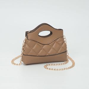 Миниатюрная стеганая сумка через плечо из гладкой искусственной кожи FASHNZFAB, серо-коричневый