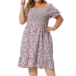 Женское платье больших размеров, расклешенное струящееся платье с рюшами и рукавами, цветочные платья Agnes Orinda, черный