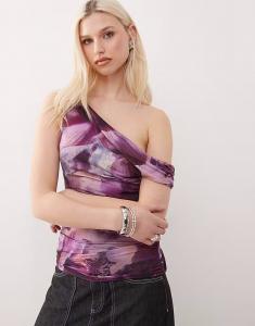 COLLUSION топ с открытыми плечами и цветочным принтом