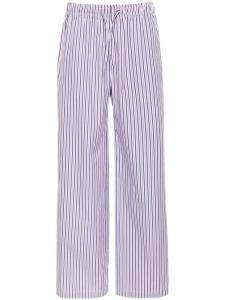 Palm Angels прямые брюки в полоску с логотипом, фиолетовый
