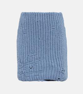 Мини-юбка из хлопковой смеси с эффектом потертости JW Anderson, Denim Melange