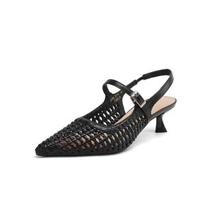 Женские туфли на тонком каблуке и высоком каблуке ZHR, Black