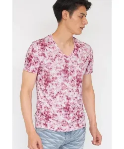 Футболка с коротким рукавом и мраморным принтом TORNADO MART, цвет Pink