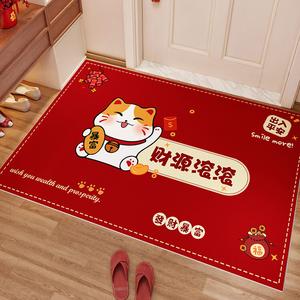 Y U-LIVE Ковер 120х200 см из ПВХ, моющийся, для входной двери, с дизайном Fortune Cat, для дома и улицы