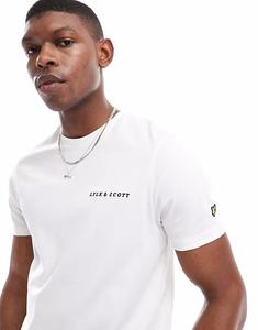 Футболка Lyle & Scott Ss с вышивкой в цвете w104 белый/угольно-черный