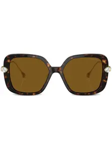 Солнцезащитные очки в прямоугольной оправе Swarovski, зеленый