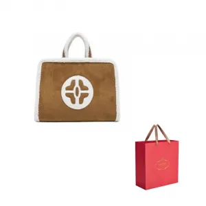 PAYOT Сумка-шоппер из искусственной кожи микрофибра большая женская коричневая/бордовая, Brown