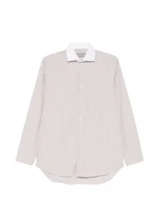 Рубашка в полоску Canali, бежевый