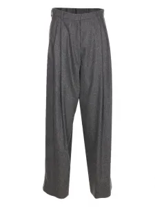 Шерстяные брюки строгого кроя со складками 'S Max Mara, серый