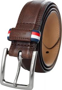 Мужской ремень Tommy Hilfiger для повседневной носки и делового стиля - универсальный вариант для работы и выходных (стандартные размеры, а также для больших и высоких женщин), Brown Casual