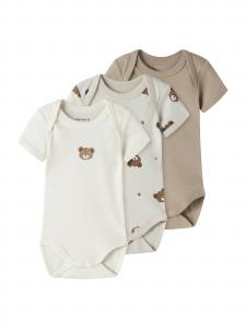 NAME IT Комбинезон/боди Kitt, коричневый, парча, натуральный белый