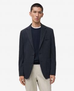 Мужской приталенный пиджак в елочку MANGO, Navy