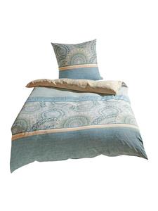 Постельное белье Karlsruhe зеленое на зеленом Traumschlaf, 200x200 (2x 80x80 см)