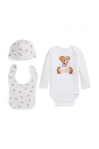 Хлопковый детский боди Polo Ralph Lauren, белый