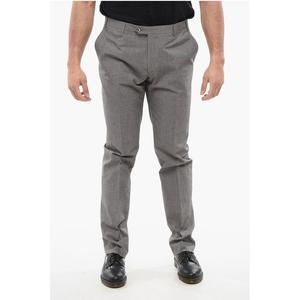 Брюки из тисненого хлопка с застежкой на две пуговицы Corneliani, Gray