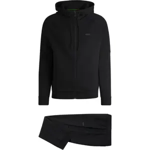 Футболка с выпуклым логотипом и спортивные брюки HUGO BOSS, черный