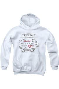 Суперстильный худи с принтом Pig N Poke для молодежи Gildan, белый