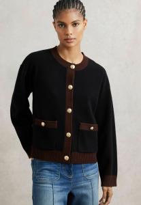 Кардиган Reiss REGULAR FIT TIPPED , Burgundy Black/Red