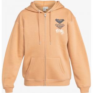 Толстовка с капюшоном, на молнии, с начесом Roxy, цвет camel