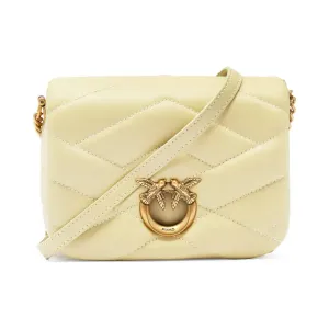 Сумка-Мессенджер из овечьей кожи Love Click Puff Pinko, желтый