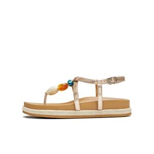 Сандалии на одной лямке из коллекции Tricolor Stone Collection для женщин Teenmix, champagne