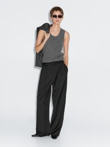 Вязаный топ с пуговицами Massimo Dutti, Grey Marl