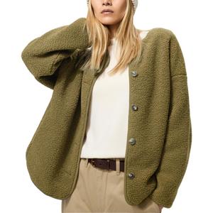UNIQLO Пальто с бархатистой текстурой Women's, Olive