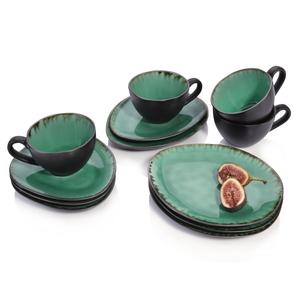 Кофейный сервиз Palm Beach, 12 предметов, изготовлен из керамики Sänger, зеленый