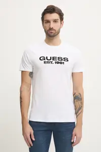 Хлопковая футболка Guess, белый