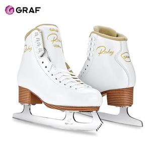 GRAF Коньки для фигурного катания детские для начинающих, юниоры U50pro белые, размер 36