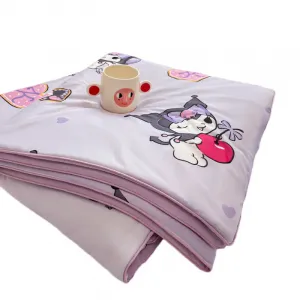 Одеяло Kuromi Collaboration Luxury Style Skin Friendly Cooling Bed Cartoon Print Bed Sanrio, Cute Kuromi