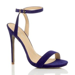 Босоножки на каблуке из искусственной замши на высоком каблуке с ремешком на щиколотке Barely There AJVANI, синий