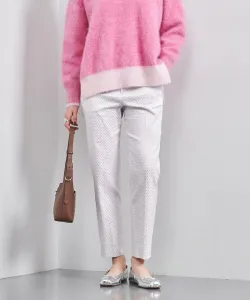 Узкие брюки из жаккарда с точечным узором и люрексом United Arrows, цвет Lt.Pink