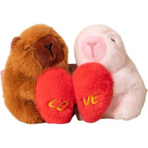 Магнитная наклейка кукла капибара с сердцем плюшевый кулон высота 12см Bitter purchase, темно-коричневый