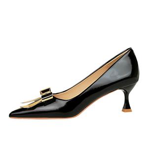 Женские туфли на тонком каблуке и высоком каблуке QITUMAUL, Black[Heel Height 5.5Cm]