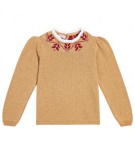 Свитер lidia из смесовой шерсти интарсии La Coqueta, бежевый