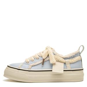 Абразивостойкие дышащие лоу-топ скейтборд кроссовки women's Far waves, светло-голубой