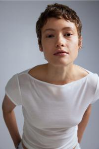 Полупрозрачная футболка H&M, белый