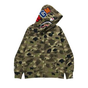 Худи BAPE Gradation Camo Shark Full Zip Hoodie 'Olive Drab'