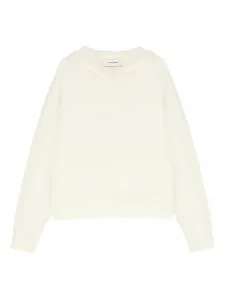 Свитер с капюшоном и карманом Yves Salomon, белый