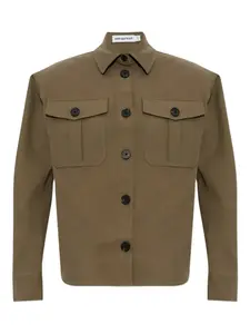 Рубашка с подбитыми плечами Self-Portrait, зеленый